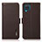 Leather Case Stands Flip Cover Holder B03H for Samsung Galaxy A12 5G Brown