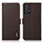 Leather Case Stands Flip Cover Holder B03H for Samsung Galaxy A72 4G Brown