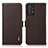 Leather Case Stands Flip Cover Holder B03H for Samsung Galaxy A72 5G Brown