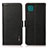 Leather Case Stands Flip Cover Holder B03H for Samsung Galaxy F42 5G Black