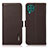 Leather Case Stands Flip Cover Holder B03H for Samsung Galaxy F62 5G Brown