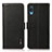 Leather Case Stands Flip Cover Holder B03H for Samsung Galaxy M02 Black