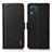 Leather Case Stands Flip Cover Holder B03H for Samsung Galaxy M12 Black