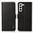 Leather Case Stands Flip Cover Holder B03H for Samsung Galaxy S23 Plus 5G Black