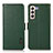 Leather Case Stands Flip Cover Holder B03H for Samsung Galaxy S23 Plus 5G Green