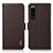 Leather Case Stands Flip Cover Holder B03H for Sony Xperia 5 III SO-53B Brown