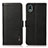 Leather Case Stands Flip Cover Holder B03H for Sony Xperia Ace III SO-53C Black
