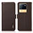 Leather Case Stands Flip Cover Holder B03H for Vivo iQOO Neo6 5G Brown