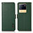 Leather Case Stands Flip Cover Holder B03H for Vivo iQOO Neo6 5G Green