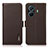 Leather Case Stands Flip Cover Holder B03H for Vivo iQOO Z6 Pro 5G Brown