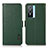 Leather Case Stands Flip Cover Holder B03H for Vivo Y76s 5G Green