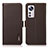 Leather Case Stands Flip Cover Holder B03H for Xiaomi Mi 12 5G Brown