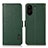 Leather Case Stands Flip Cover Holder B03H for Xiaomi Poco C65 Green