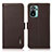 Leather Case Stands Flip Cover Holder B03H for Xiaomi Redmi Note 10 4G Brown