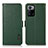 Leather Case Stands Flip Cover Holder B03H for Xiaomi Redmi Note 10 Pro 5G Green
