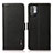 Leather Case Stands Flip Cover Holder B03H for Xiaomi Redmi Note 10T 5G Black