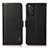 Leather Case Stands Flip Cover Holder B03H for Xiaomi Redmi Note 11 4G (2022) Black