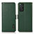 Leather Case Stands Flip Cover Holder B03H for Xiaomi Redmi Note 11 4G (2022) Green