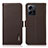 Leather Case Stands Flip Cover Holder B03H for Xiaomi Redmi Note 12 4G Brown