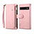 Leather Case Stands Flip Cover Holder B03S for Google Pixel 6 5G Rose Gold