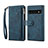 Leather Case Stands Flip Cover Holder B03S for Google Pixel 6 Pro 5G Blue