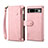 Leather Case Stands Flip Cover Holder B03S for Google Pixel 7 Pro 5G Rose Gold