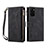 Leather Case Stands Flip Cover Holder B03S for Samsung Galaxy S20 Plus Black