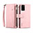 Leather Case Stands Flip Cover Holder B03S for Samsung Galaxy S20 Plus Rose Gold