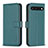 Leather Case Stands Flip Cover Holder B04F for Google Pixel 7 5G Green