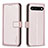 Leather Case Stands Flip Cover Holder B04F for Google Pixel 7 5G Rose Gold