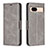 Leather Case Stands Flip Cover Holder B04F for Google Pixel 8a 5G Gray