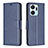 Leather Case Stands Flip Cover Holder B04F for Huawei Honor X7a Blue