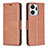 Leather Case Stands Flip Cover Holder B04F for Huawei Honor X7a Brown