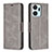 Leather Case Stands Flip Cover Holder B04F for Huawei Honor X7a Gray