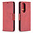 Leather Case Stands Flip Cover Holder B04F for Huawei P50 Red