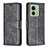 Leather Case Stands Flip Cover Holder B04F for Motorola Moto Edge (2023) 5G Black