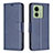 Leather Case Stands Flip Cover Holder B04F for Motorola Moto Edge (2023) 5G Blue