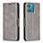 Leather Case Stands Flip Cover Holder B04F for Motorola Moto Edge 40 Neo 5G Gray