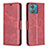 Leather Case Stands Flip Cover Holder B04F for Motorola Moto Edge 40 Neo 5G Red