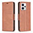 Leather Case Stands Flip Cover Holder B04F for Motorola Moto G13 Brown