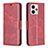 Leather Case Stands Flip Cover Holder B04F for Motorola Moto G13 Red