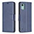 Leather Case Stands Flip Cover Holder B04F for Nokia C12 Plus Blue