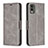 Leather Case Stands Flip Cover Holder B04F for Nokia C210 Gray