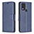 Leather Case Stands Flip Cover Holder B04F for Nokia C22 Blue