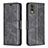 Leather Case Stands Flip Cover Holder B04F for Nokia C32 Black