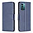 Leather Case Stands Flip Cover Holder B04F for Nokia G21 Blue