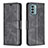 Leather Case Stands Flip Cover Holder B04F for Nokia G22 Black