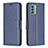 Leather Case Stands Flip Cover Holder B04F for Nokia G22 Blue