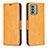 Leather Case Stands Flip Cover Holder B04F for Nokia G22 Light Brown