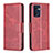 Leather Case Stands Flip Cover Holder B04F for OnePlus Nord CE 2 5G Red